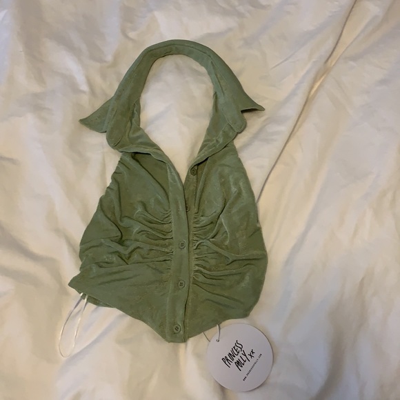 Princess Polly Green Halter Top - Picture 3 of 6